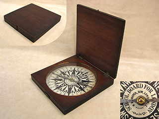 Late 19th century School Board For London desk top compass signed Hooper London